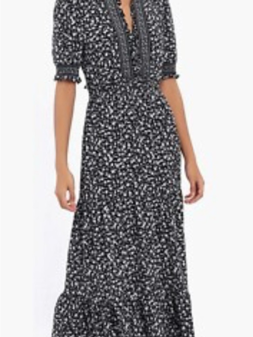 Navy and White Floral Maxi Dress by London Times